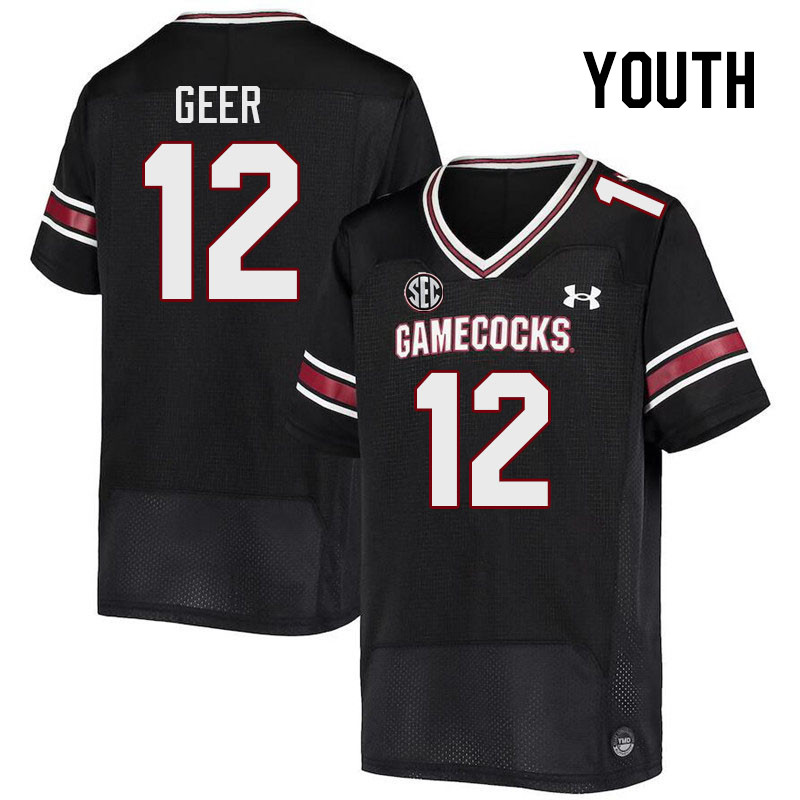 Youth #12 Jatius Geer South Carolina Gamecocks 2023 College Football Jerseys Stitched-Black